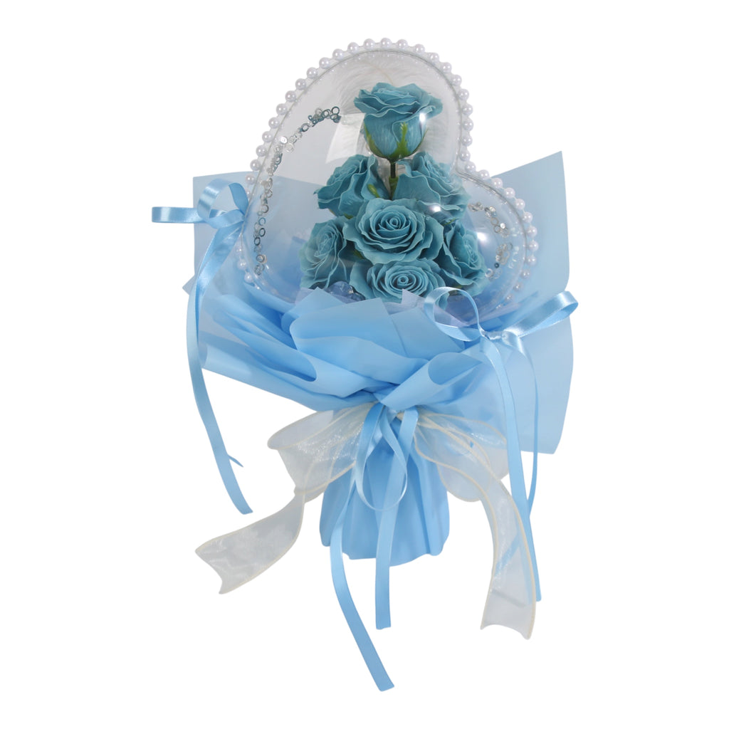 Blue Heart Rose Bouquet