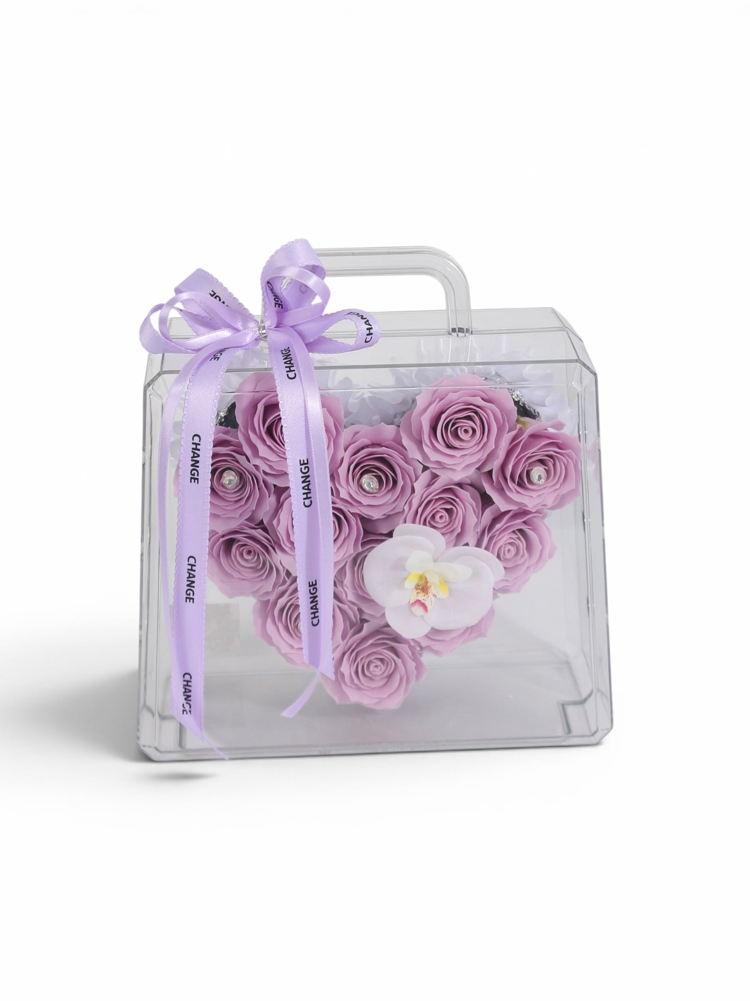 Handbag Lavender Heart Preserved Rose
