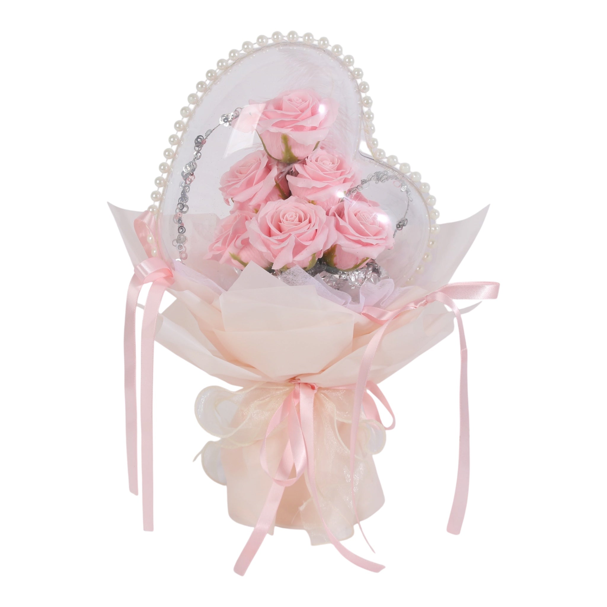 Blush Pink Heart Rose Bouquet