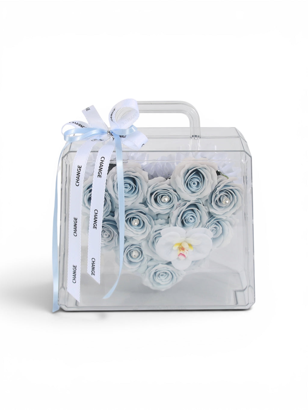 Blue Serenity Preserved Rose Handbag