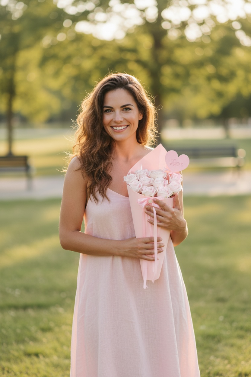 Blush Love Preserved Rose Cone Bouquet
