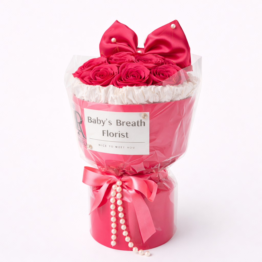 Mila Hot-Pink Icon Rose Box