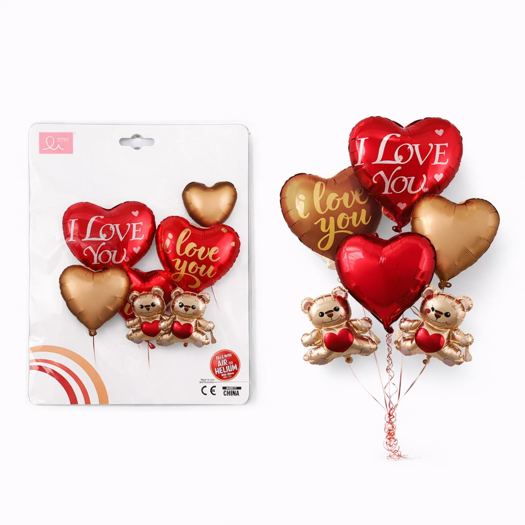Eternal Love Bear 6 Balloon Set