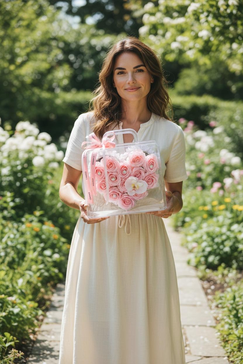 Crystal Heart Rose Handbag