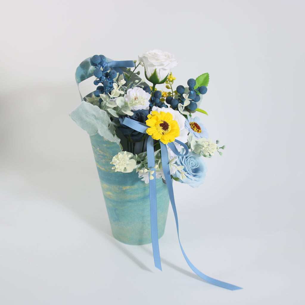 Serenity Blue Floral Gift Basket