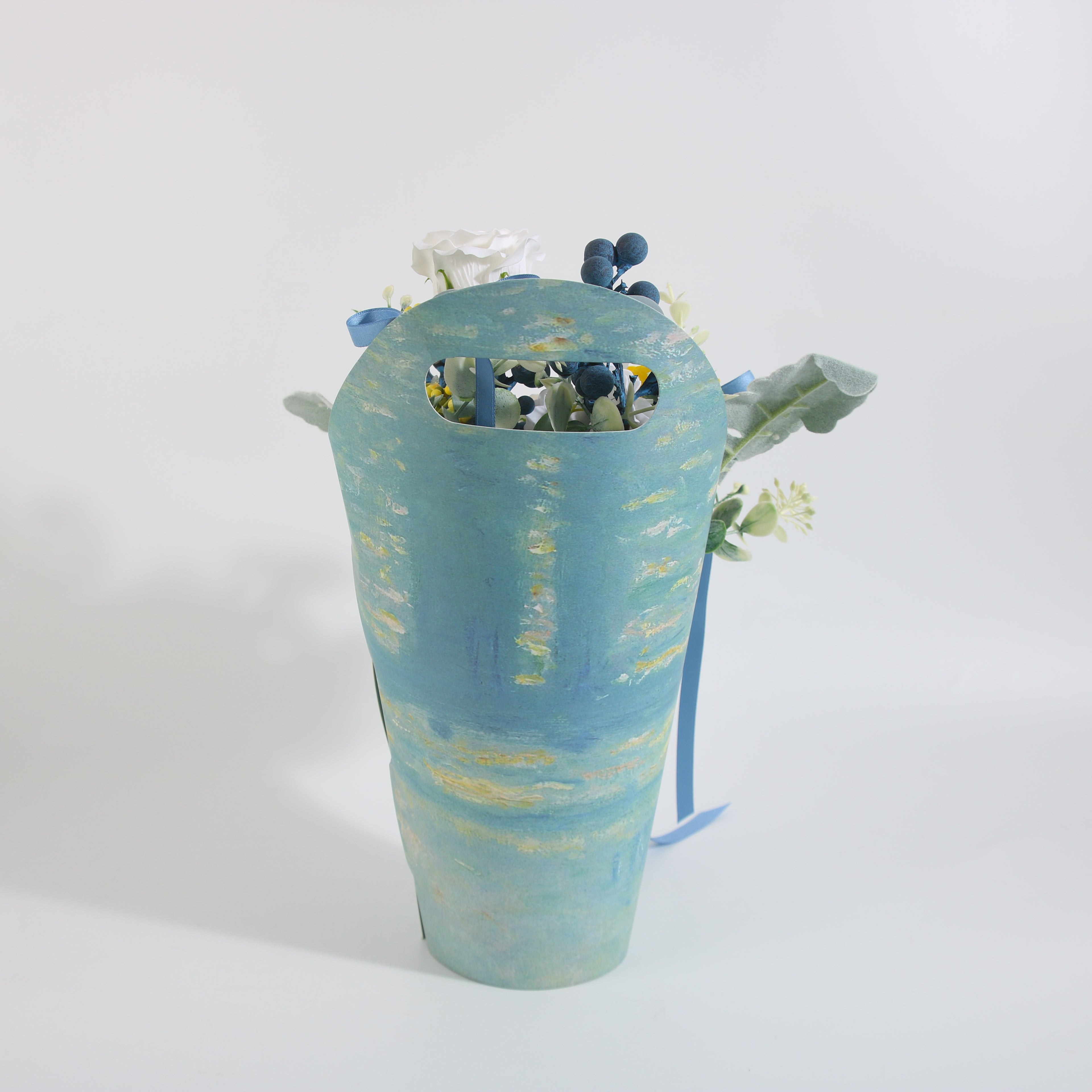 Serenity Blue Floral Gift Basket