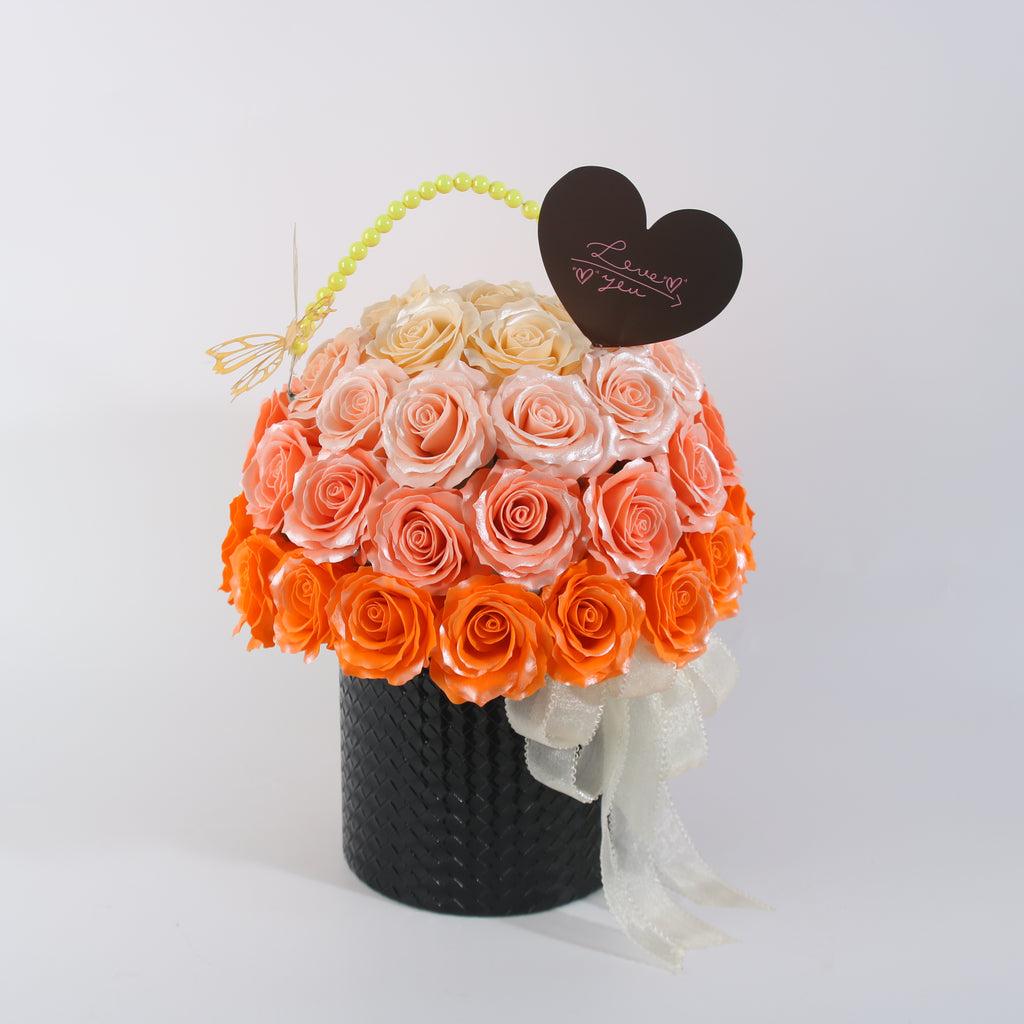 Peach Sunset Rose Luxury Box
