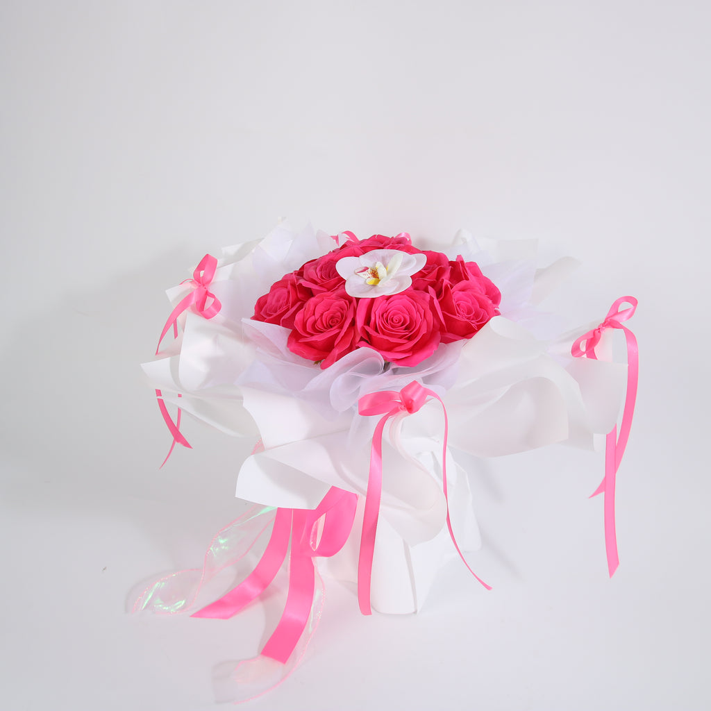Hot Pink Orchid Rose Bouquet