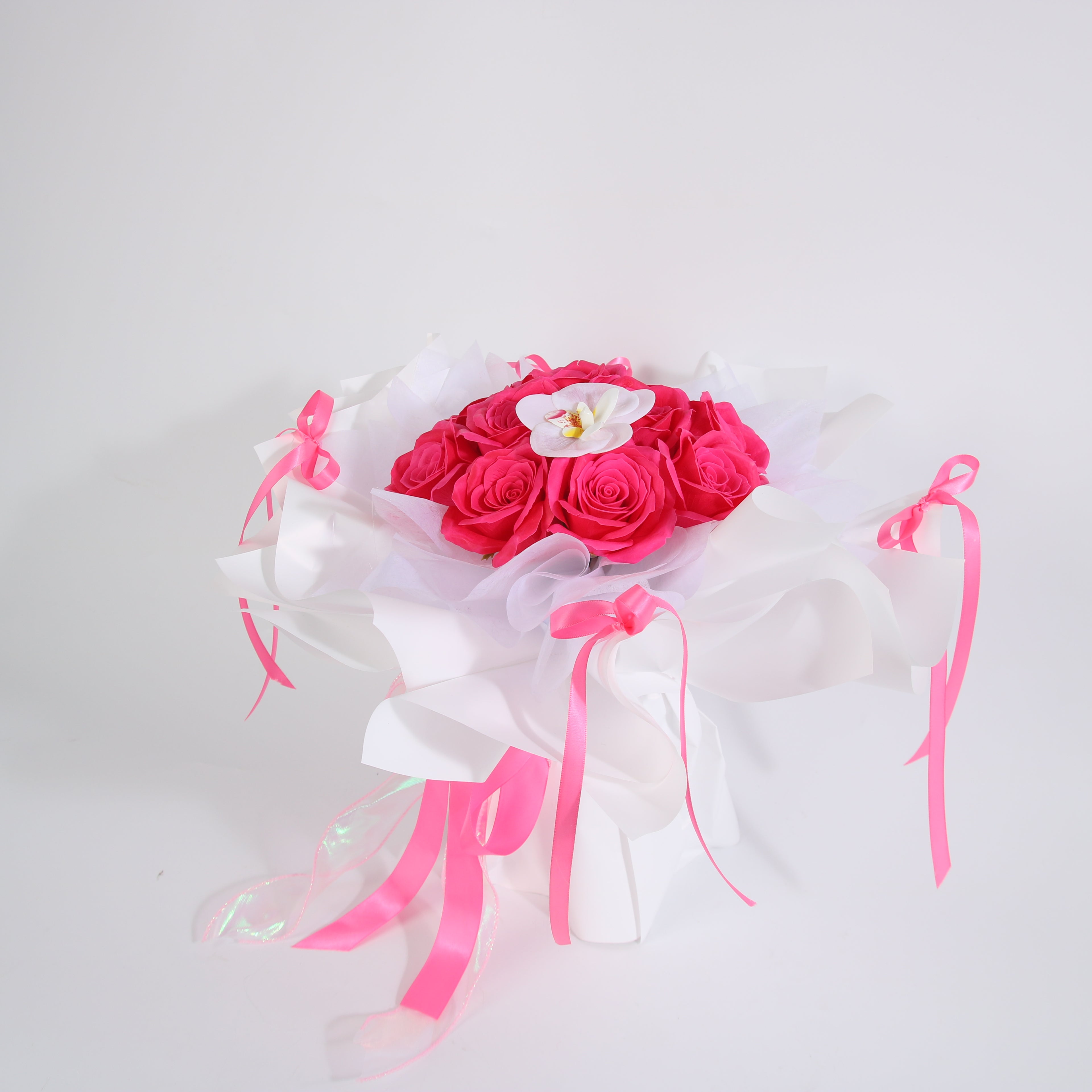 Hot Pink Orchid Rose Bouquet