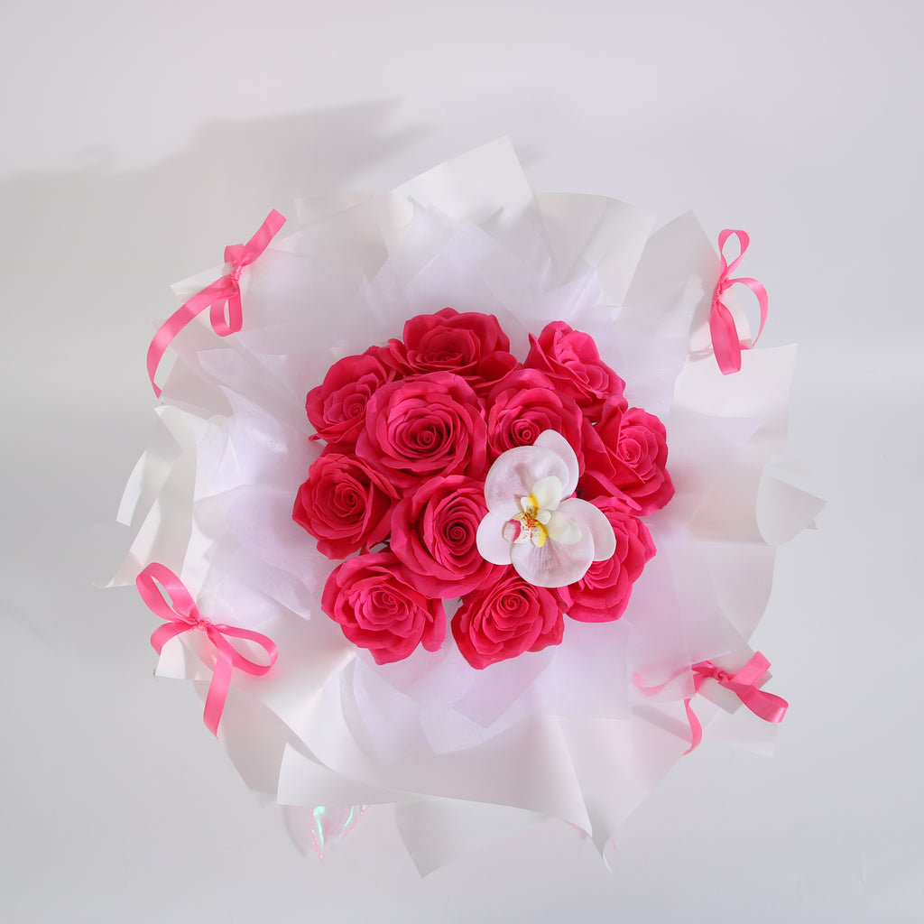 Hot Pink Orchid Rose Bouquet