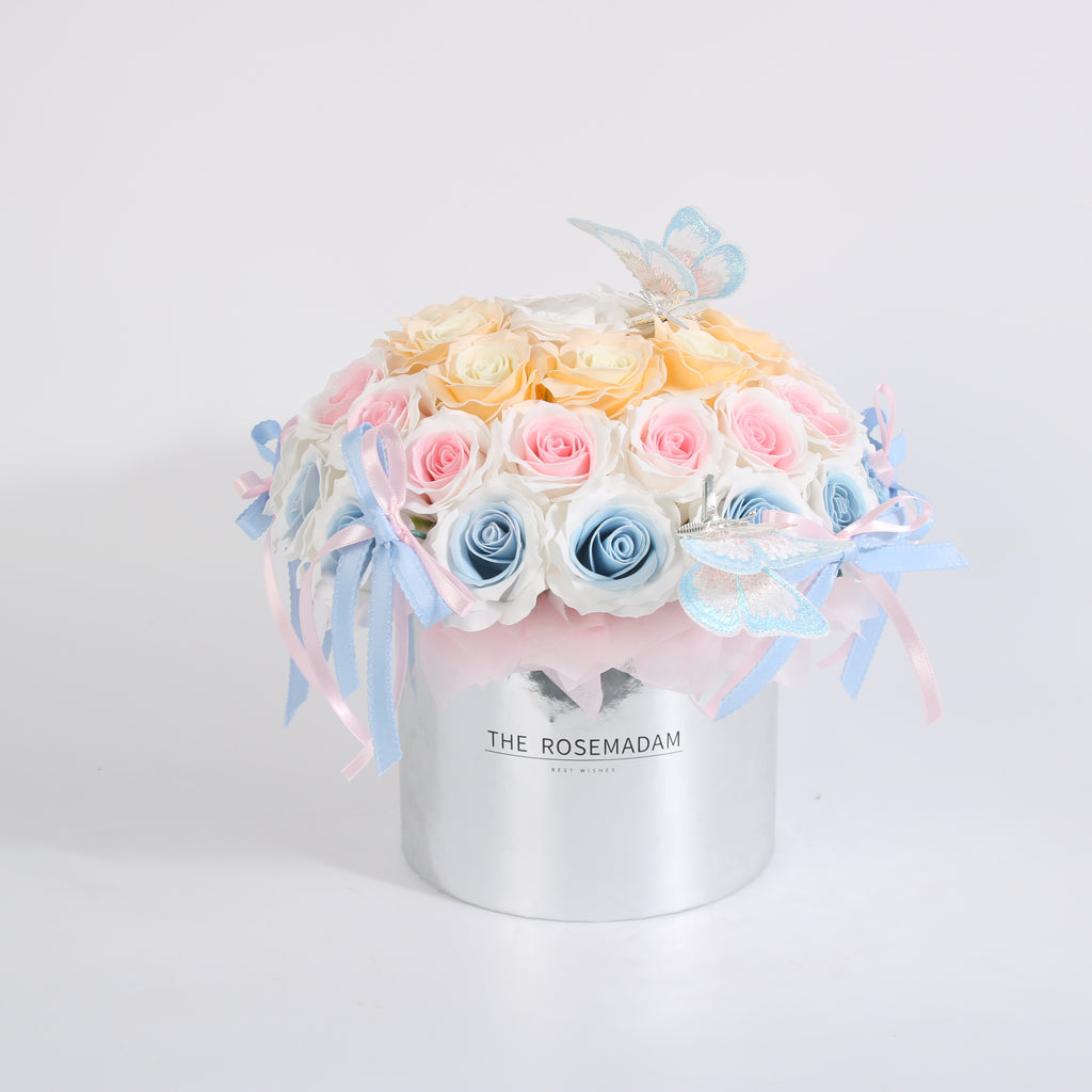 Pastel Butterfly 49 Rose Box