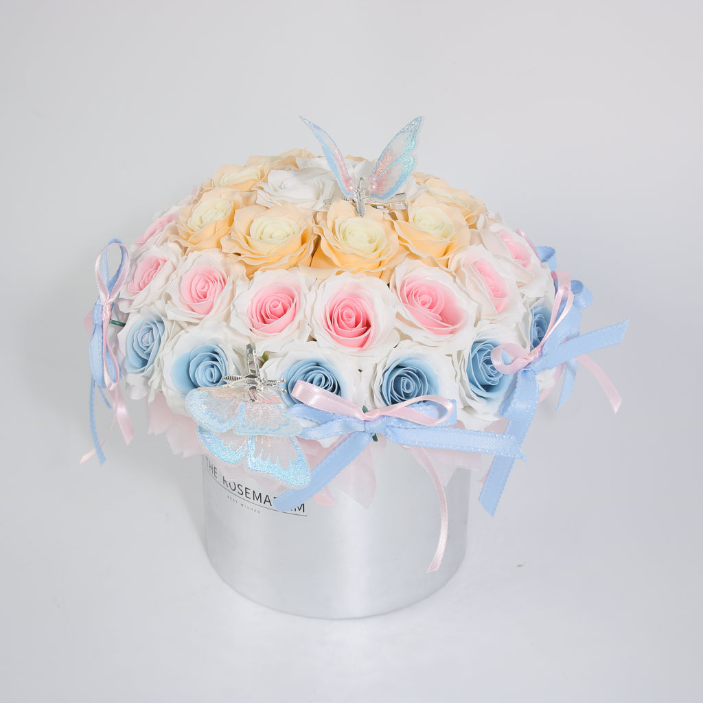 Pastel Butterfly 49 Rose Box