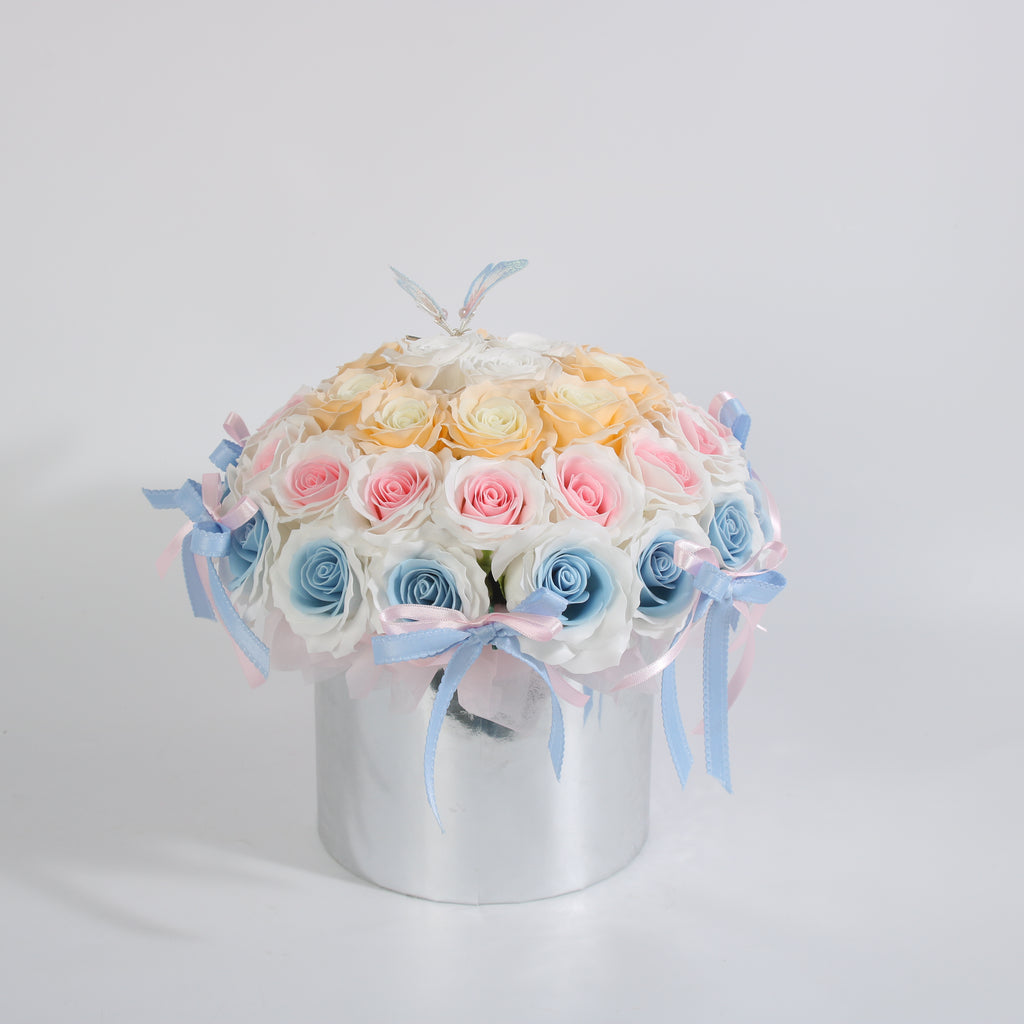 Pastel Butterfly 49 Rose Box