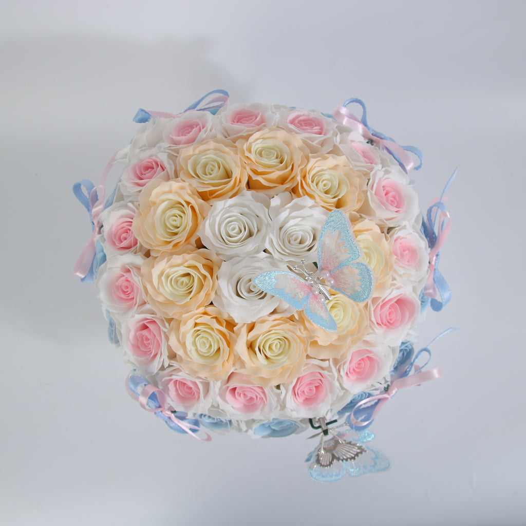 Pastel Butterfly 49 Rose Box