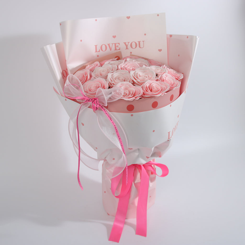 Blush Pink Rose Bouquet LOVE YOU