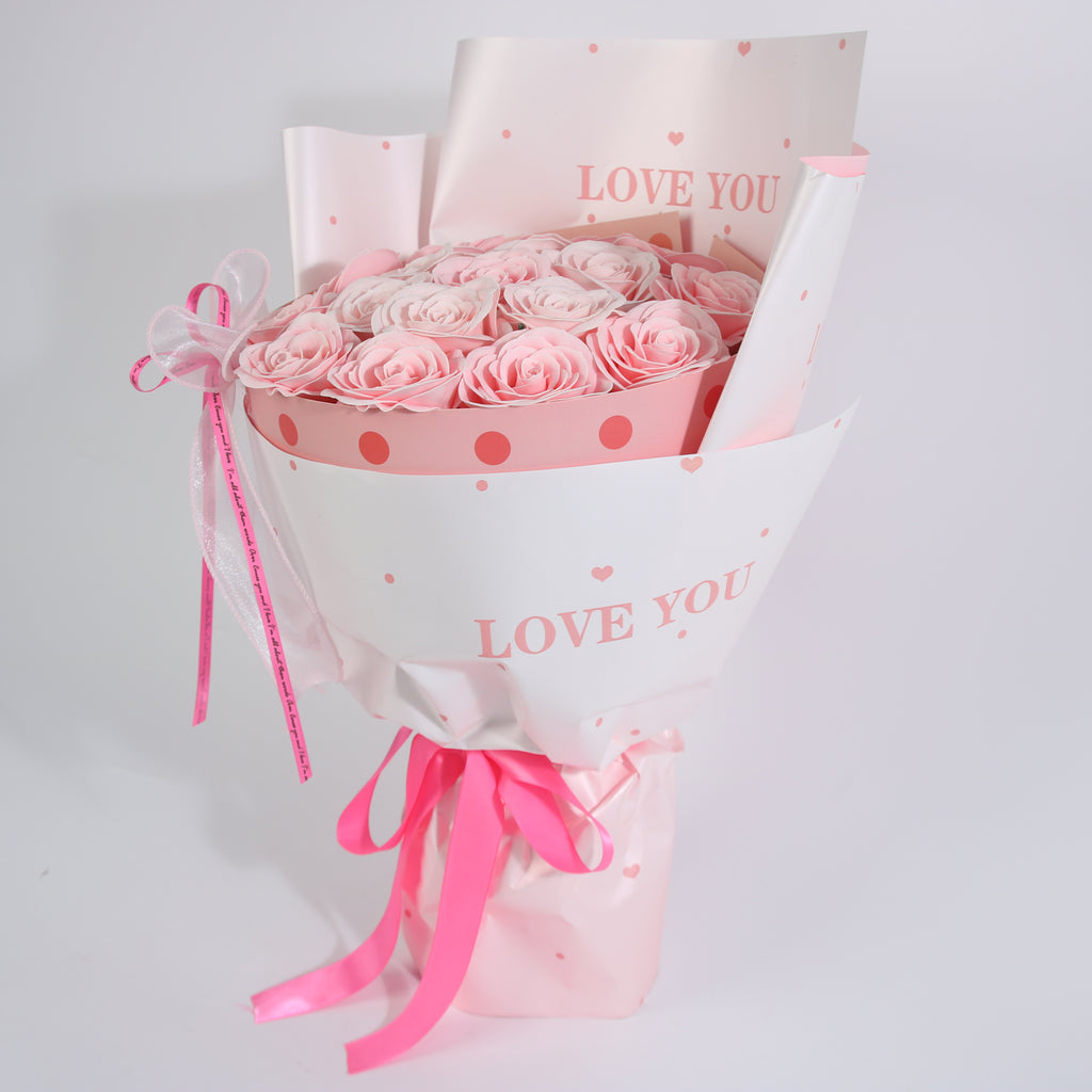 Blush Pink Rose Bouquet LOVE YOU
