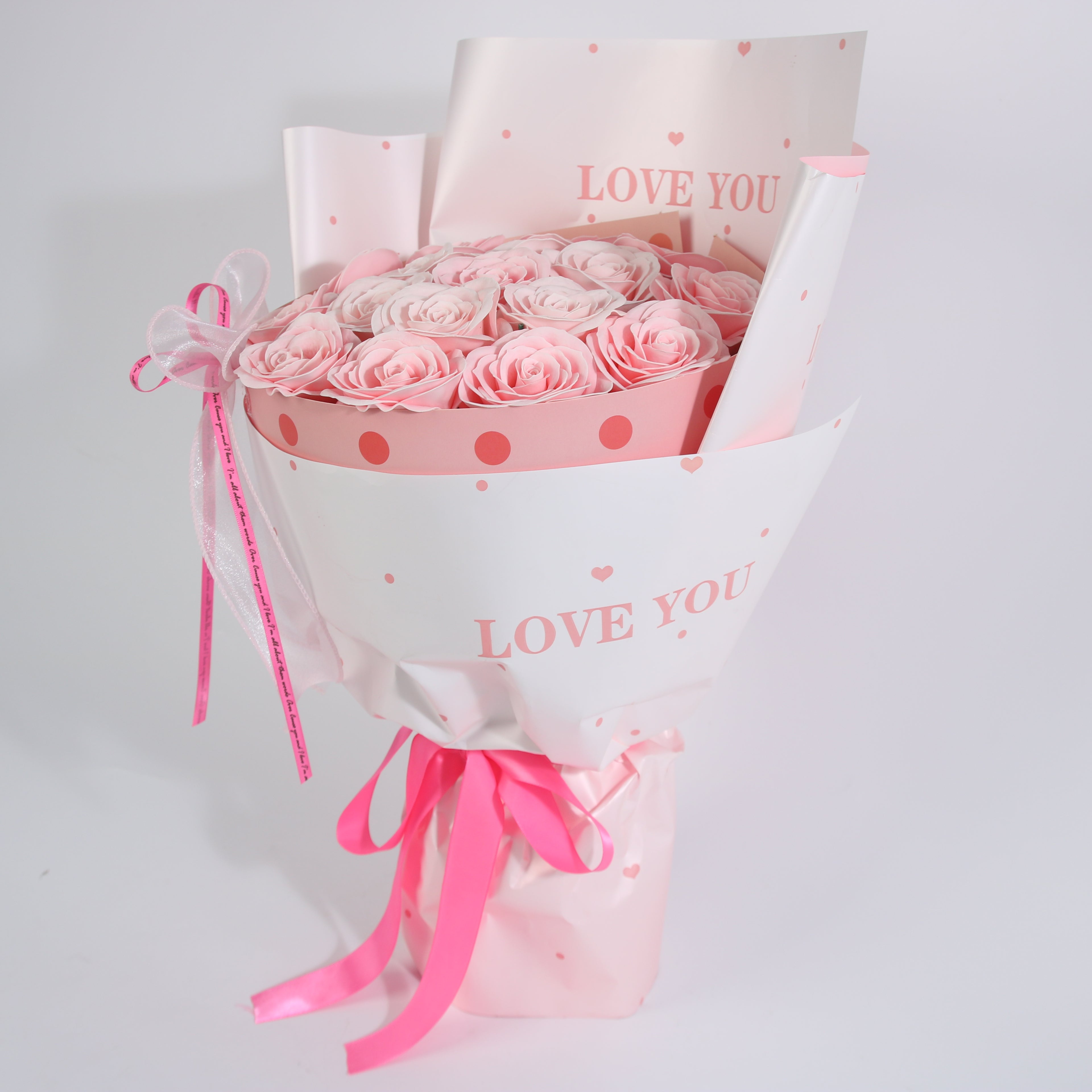 Blush Pink Rose Bouquet LOVE YOU