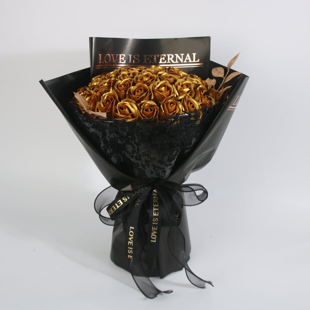 Luxury Gold Rose Bouquet 49 Roses