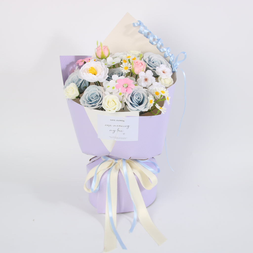Pastel Blue & Lavender Floral Bouquet