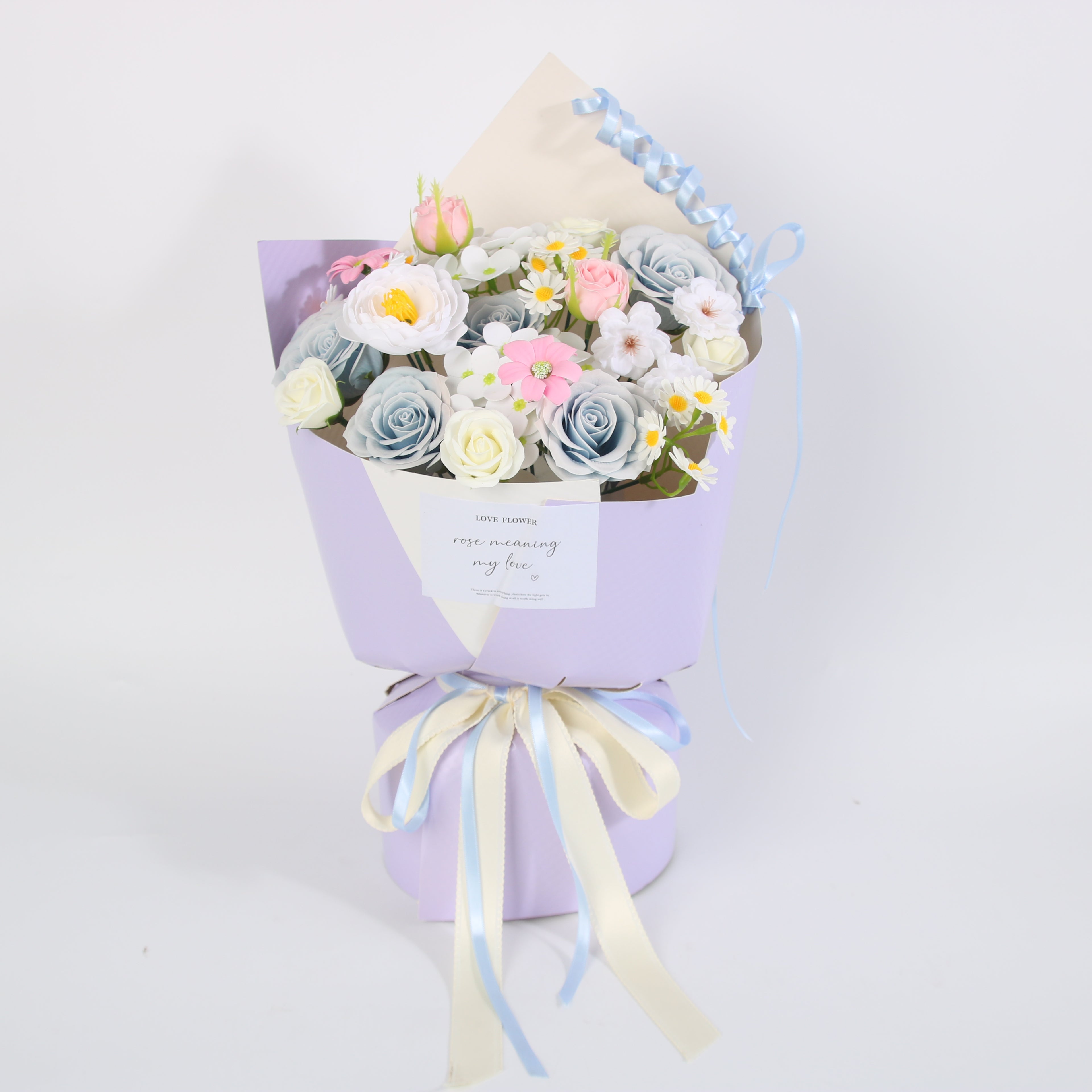 Pastel Blue & Lavender Floral Bouquet