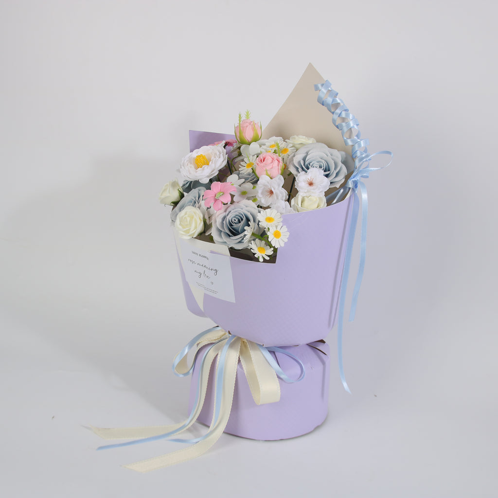 Pastel Blue & Lavender Floral Bouquet