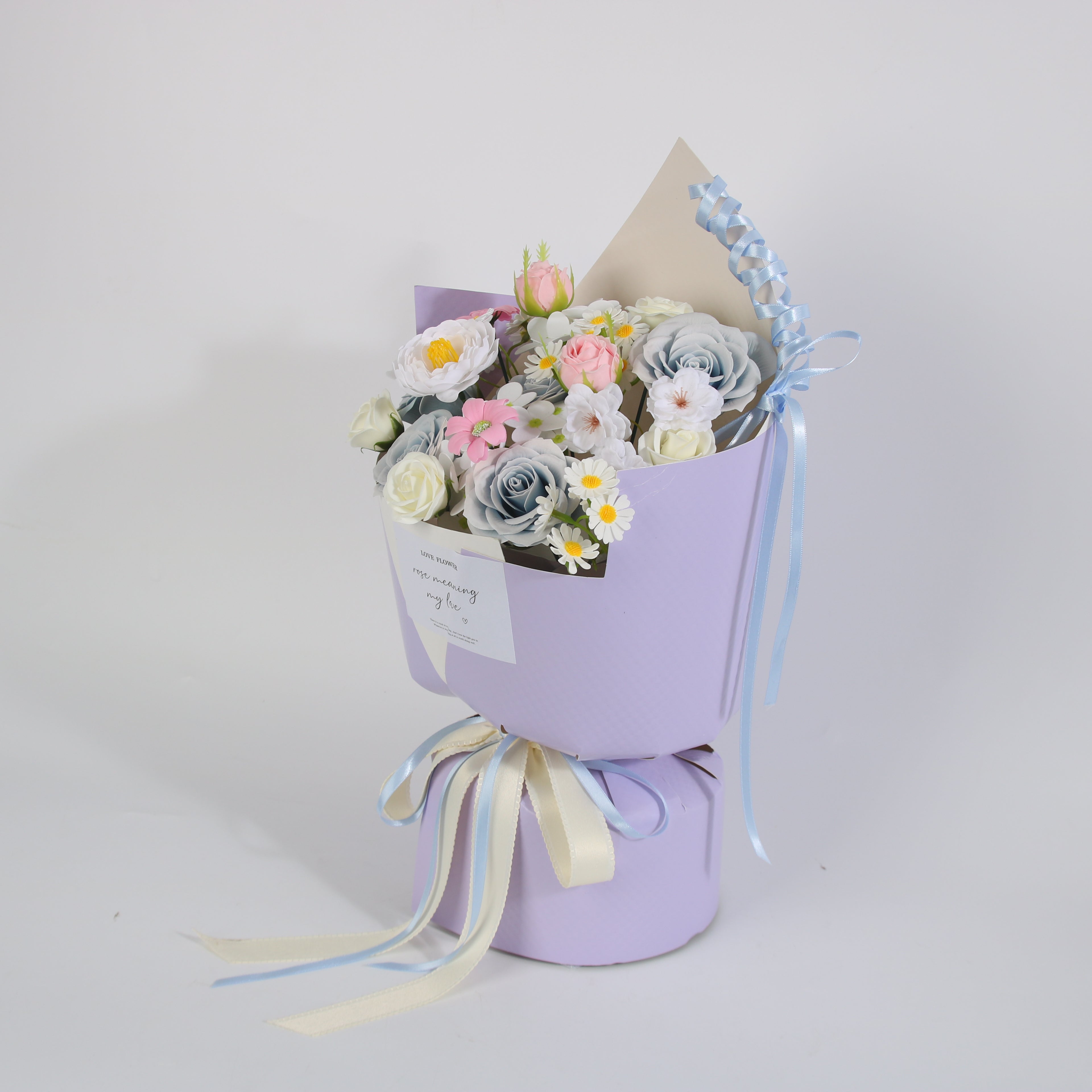 Pastel Blue & Lavender Floral Bouquet