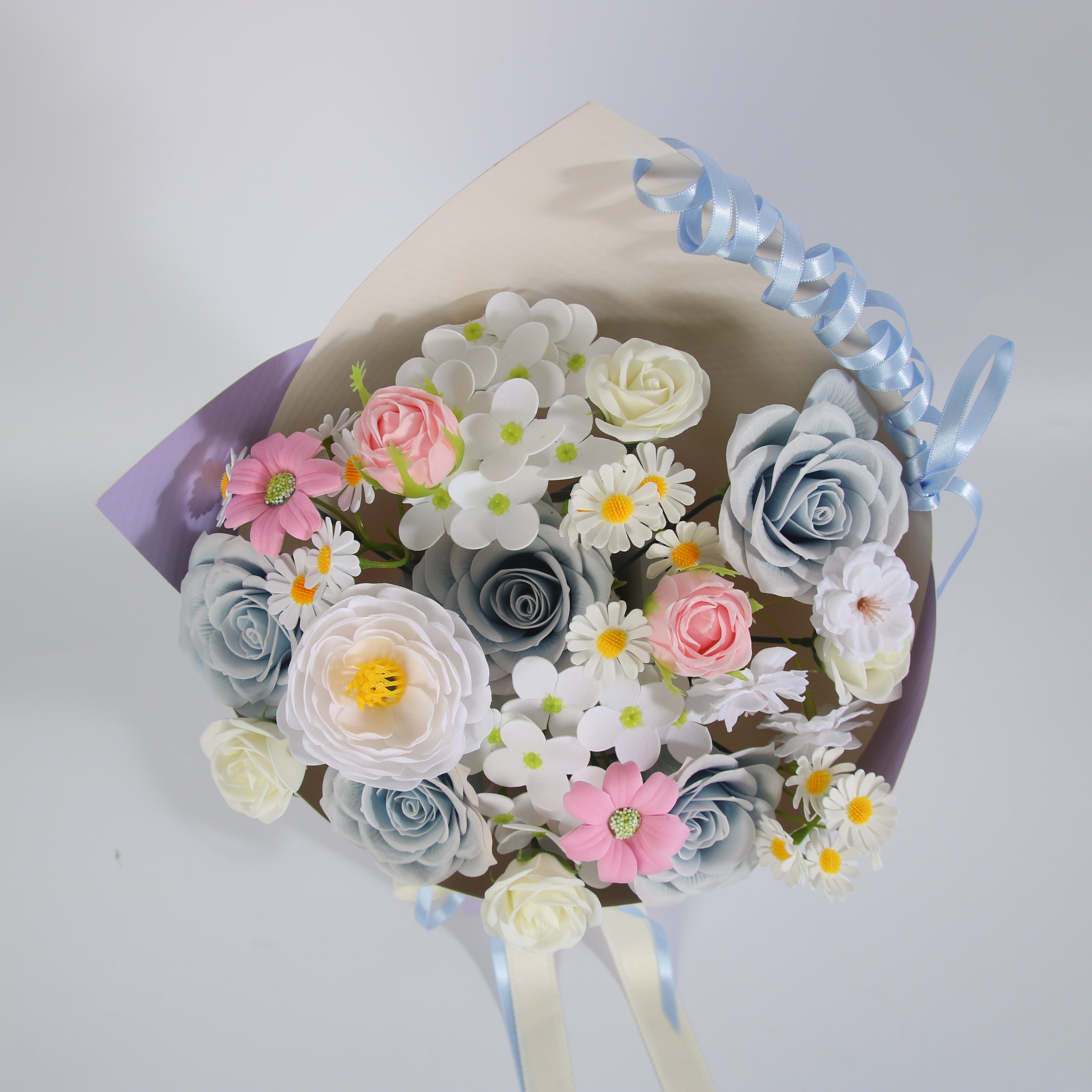 Pastel Blue & Lavender Floral Bouquet