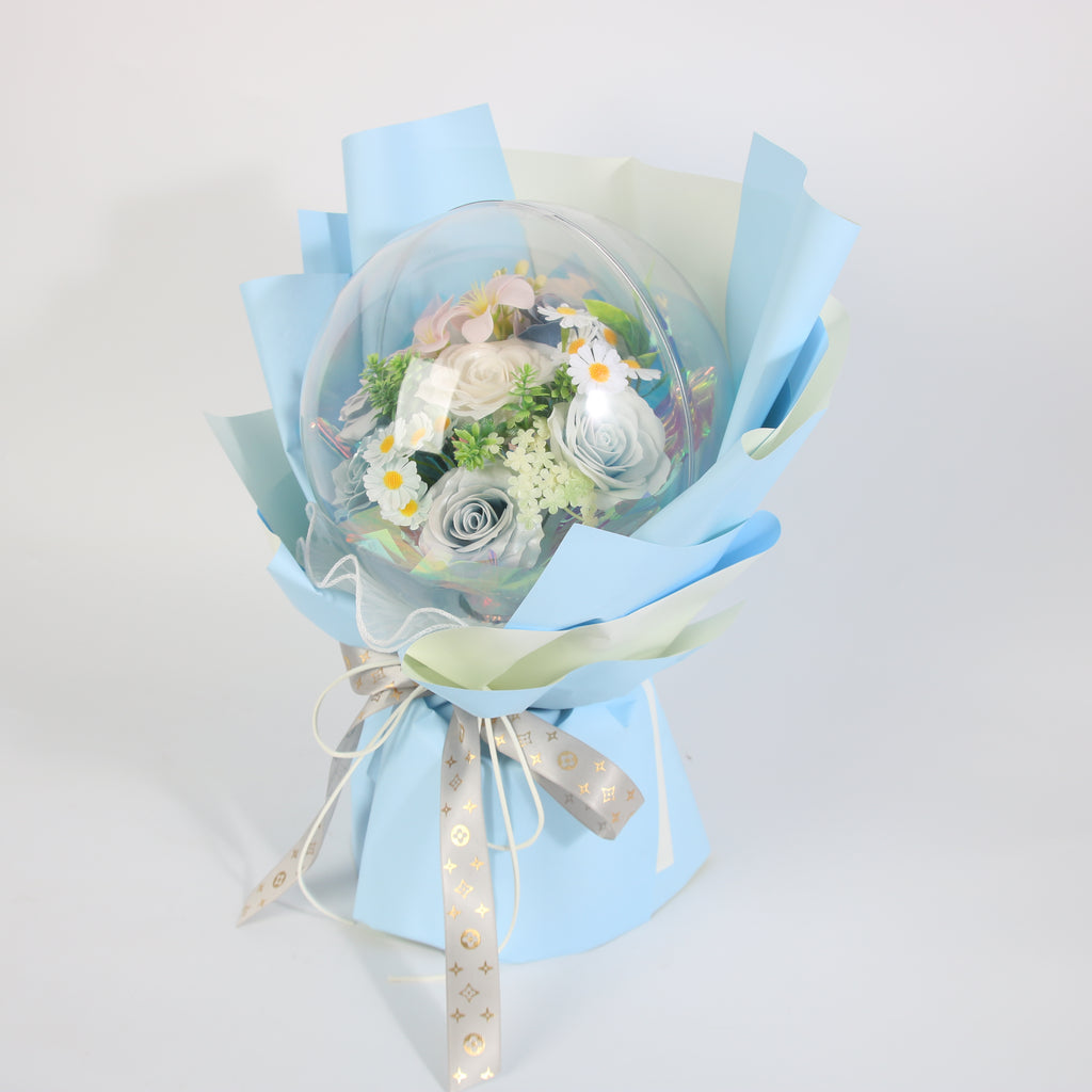 Blue Floral Globe Bouquet