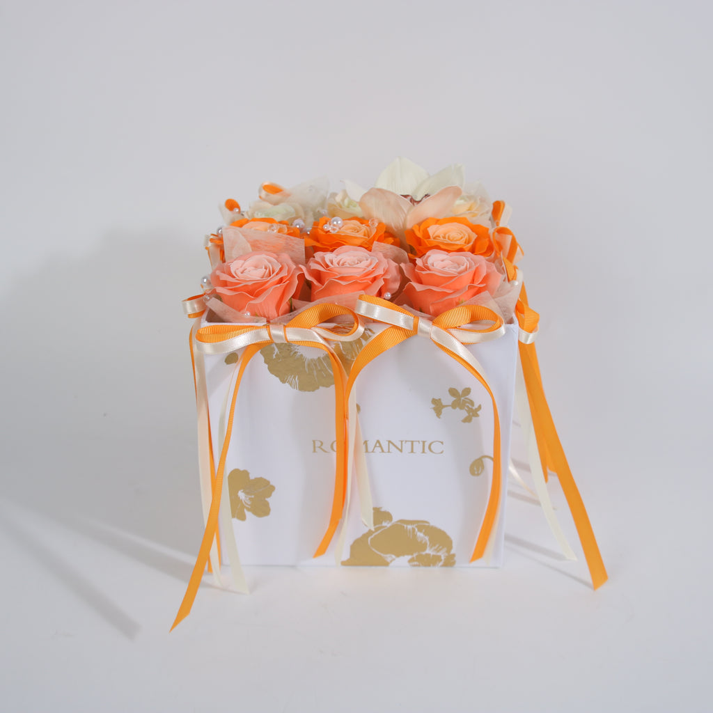 Peach Sunrise Luxury Rose Box – Eternal Rose Collection