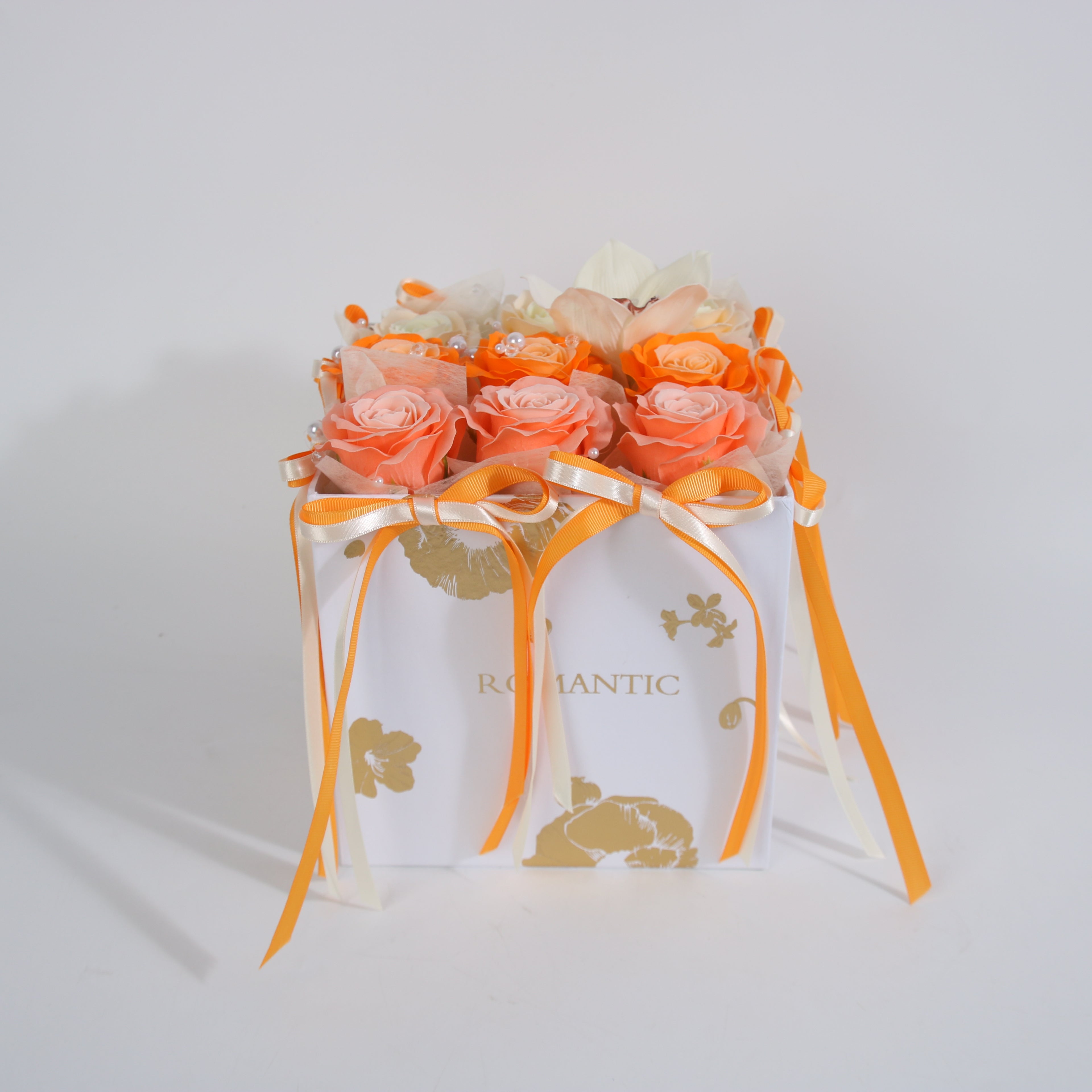 Peach Sunrise Luxury Rose Box – Eternal Rose Collection