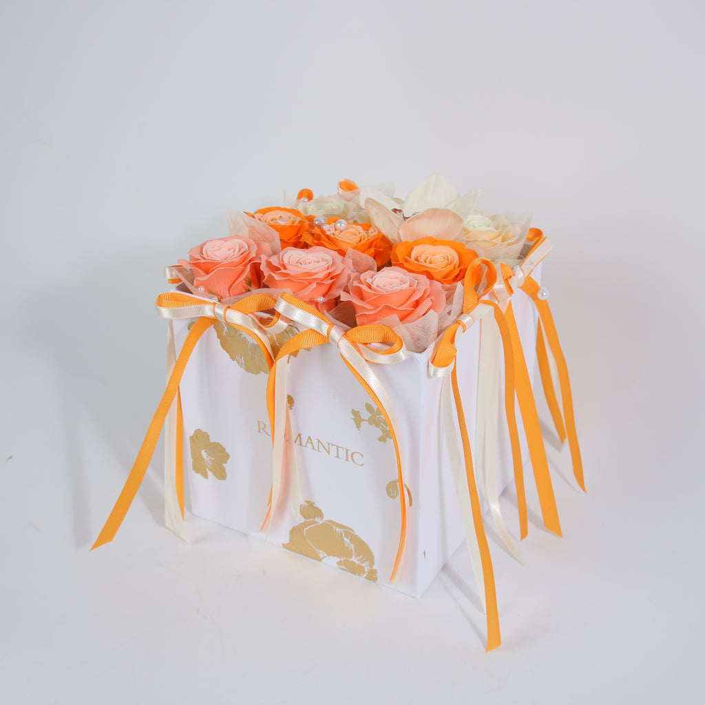 Peach Sunrise Luxury Rose Box – Eternal Rose Collection