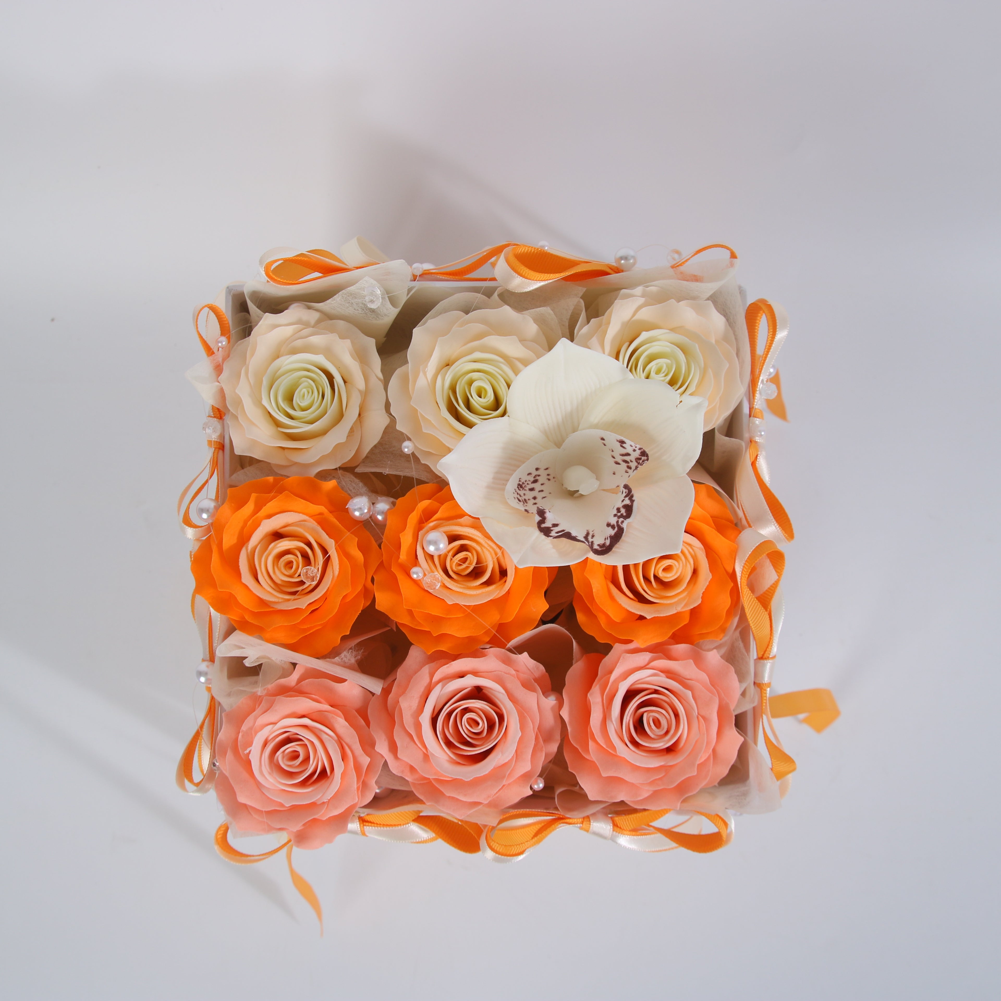 Peach Sunrise Luxury Rose Box – Eternal Rose Collection