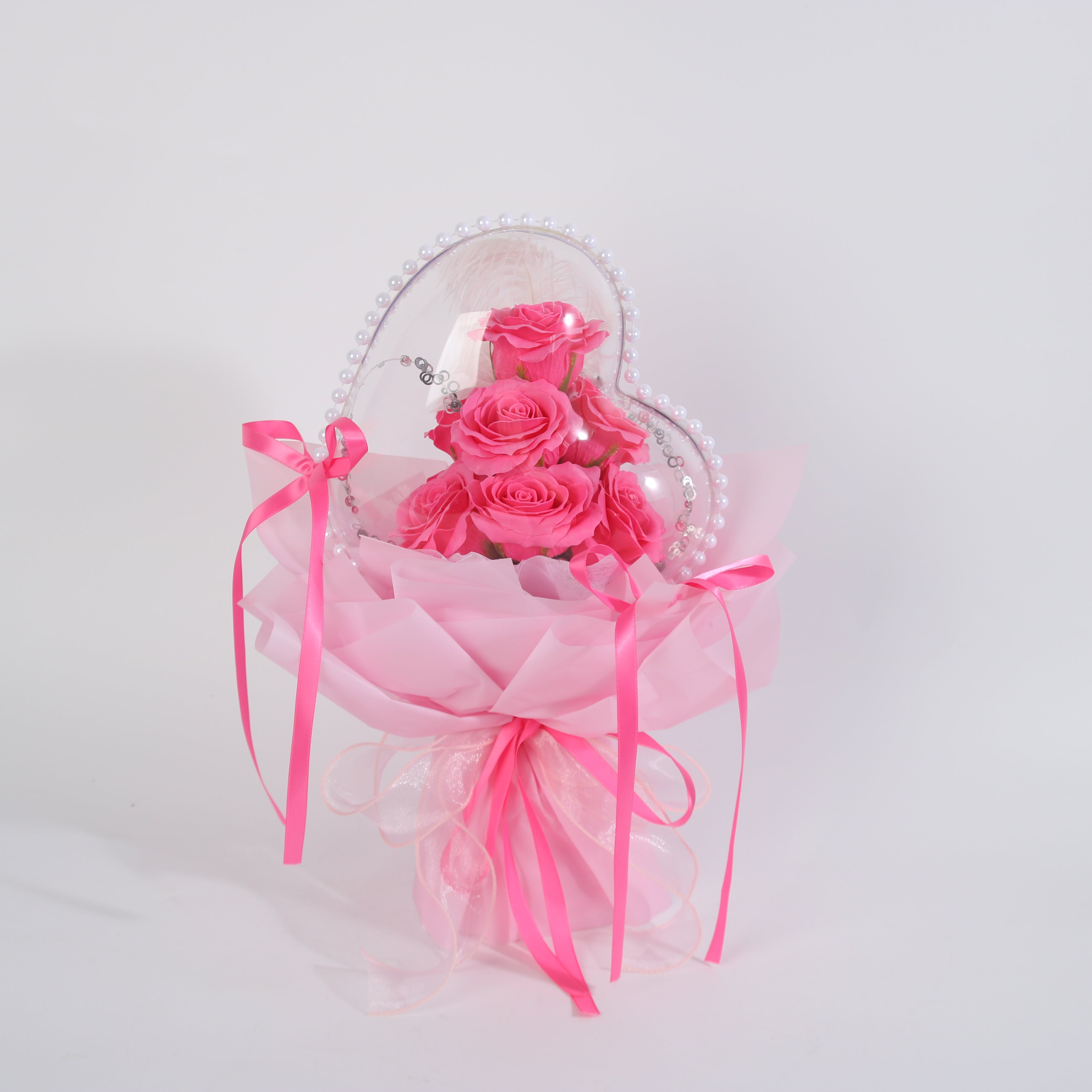 Pink Heart Rose Bouquet