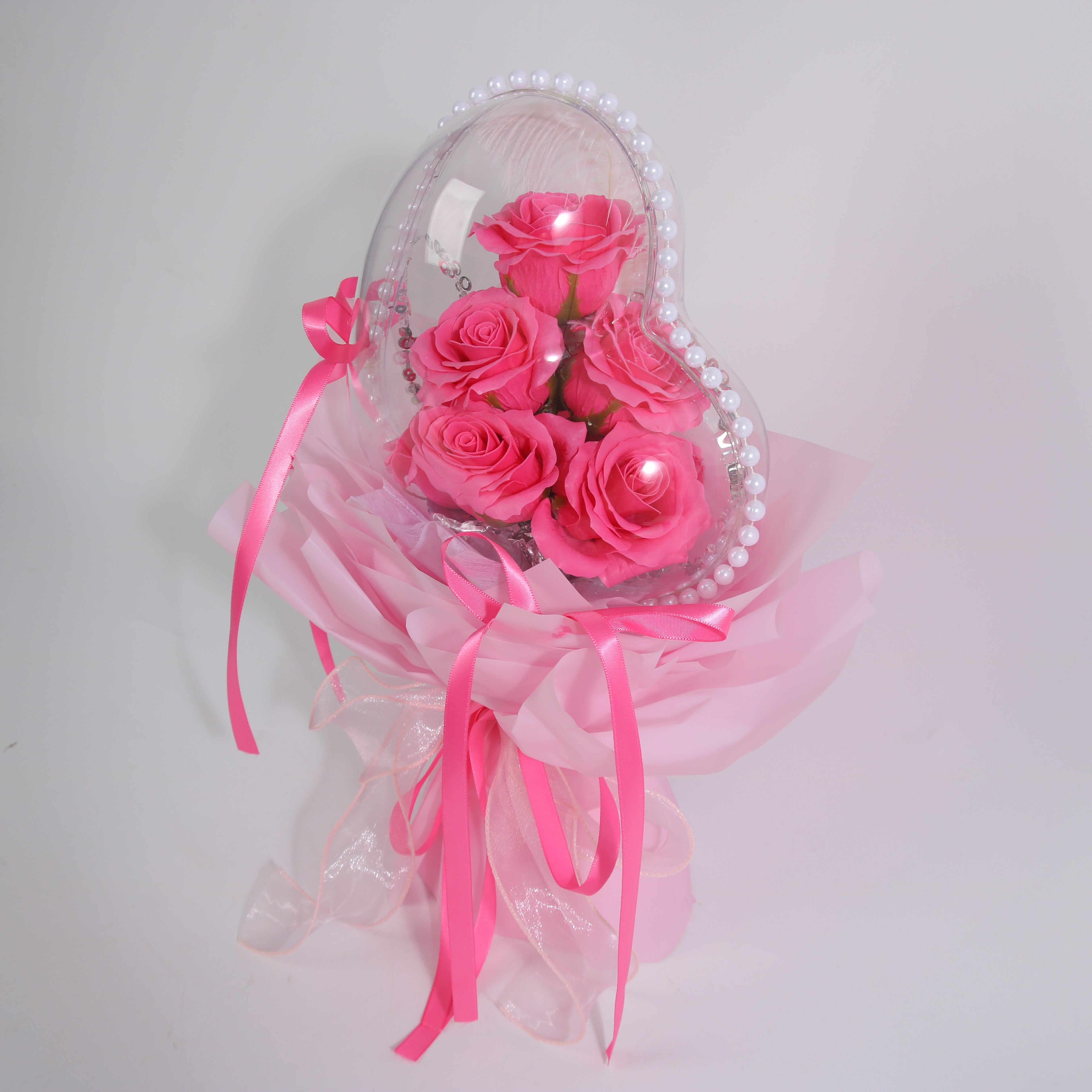 Pink Heart Rose Bouquet