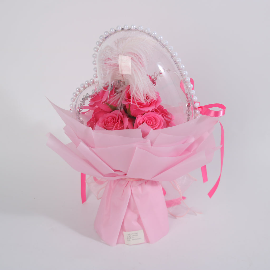 Pink Heart Rose Bouquet