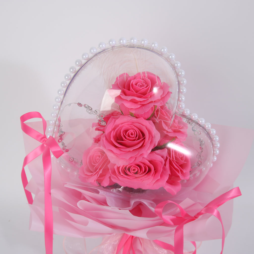Pink Heart Rose Bouquet