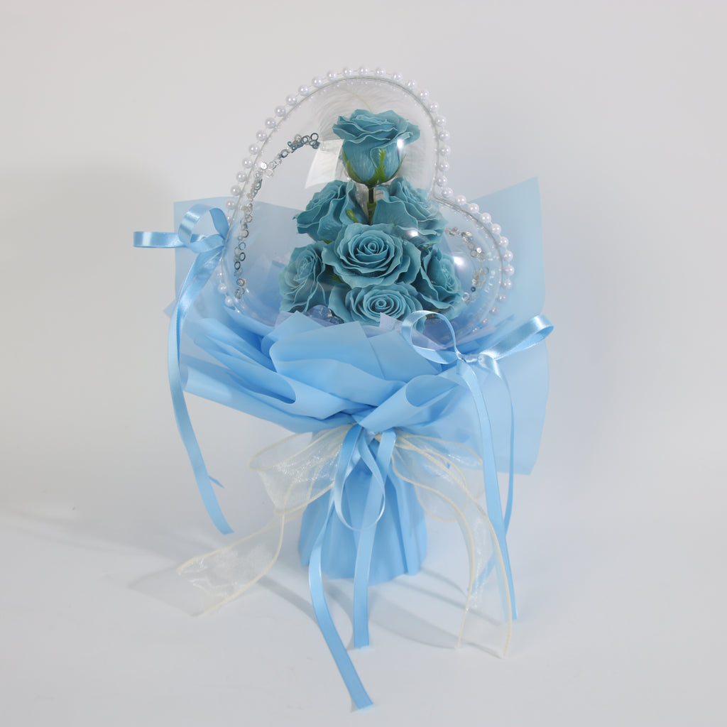 Blue Heart Rose Bouquet