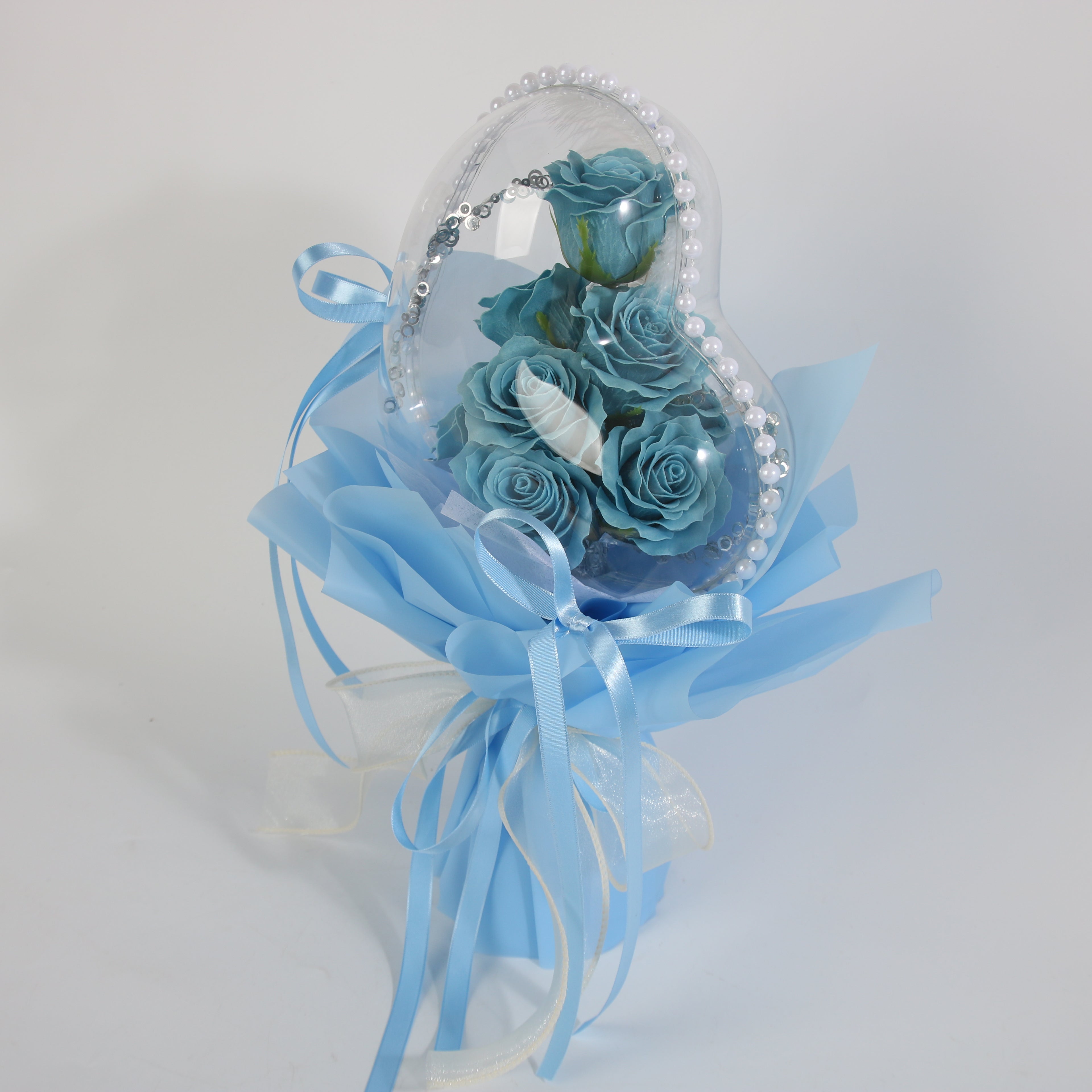Blue Heart Rose Bouquet