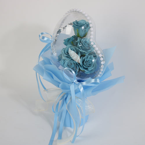 Blue Heart Rose Bouquet