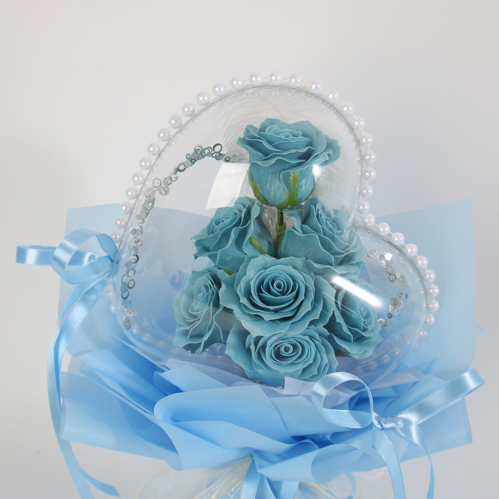 Blue Heart Rose Bouquet