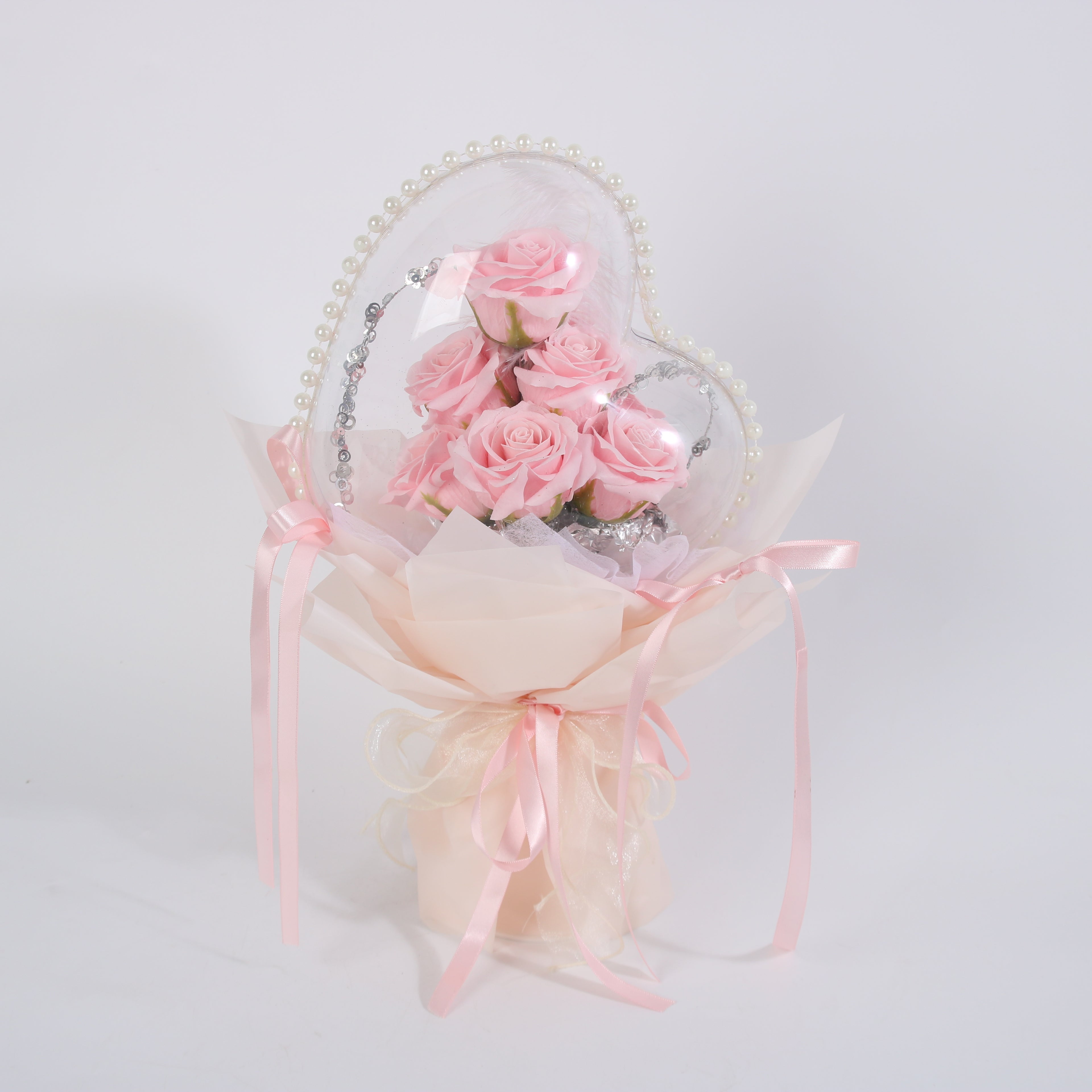Blush Pink Heart Rose Bouquet