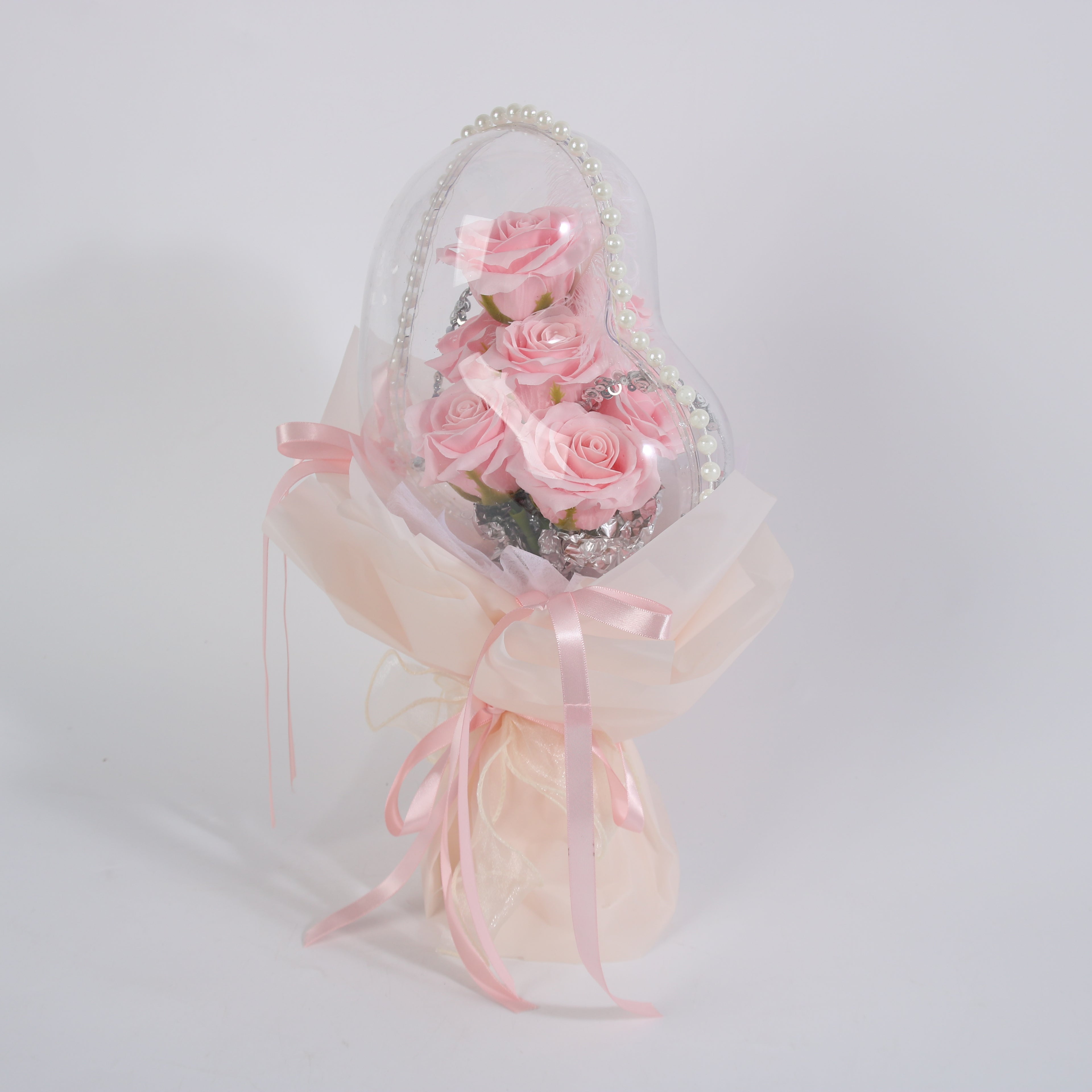 Blush Pink Heart Rose Bouquet