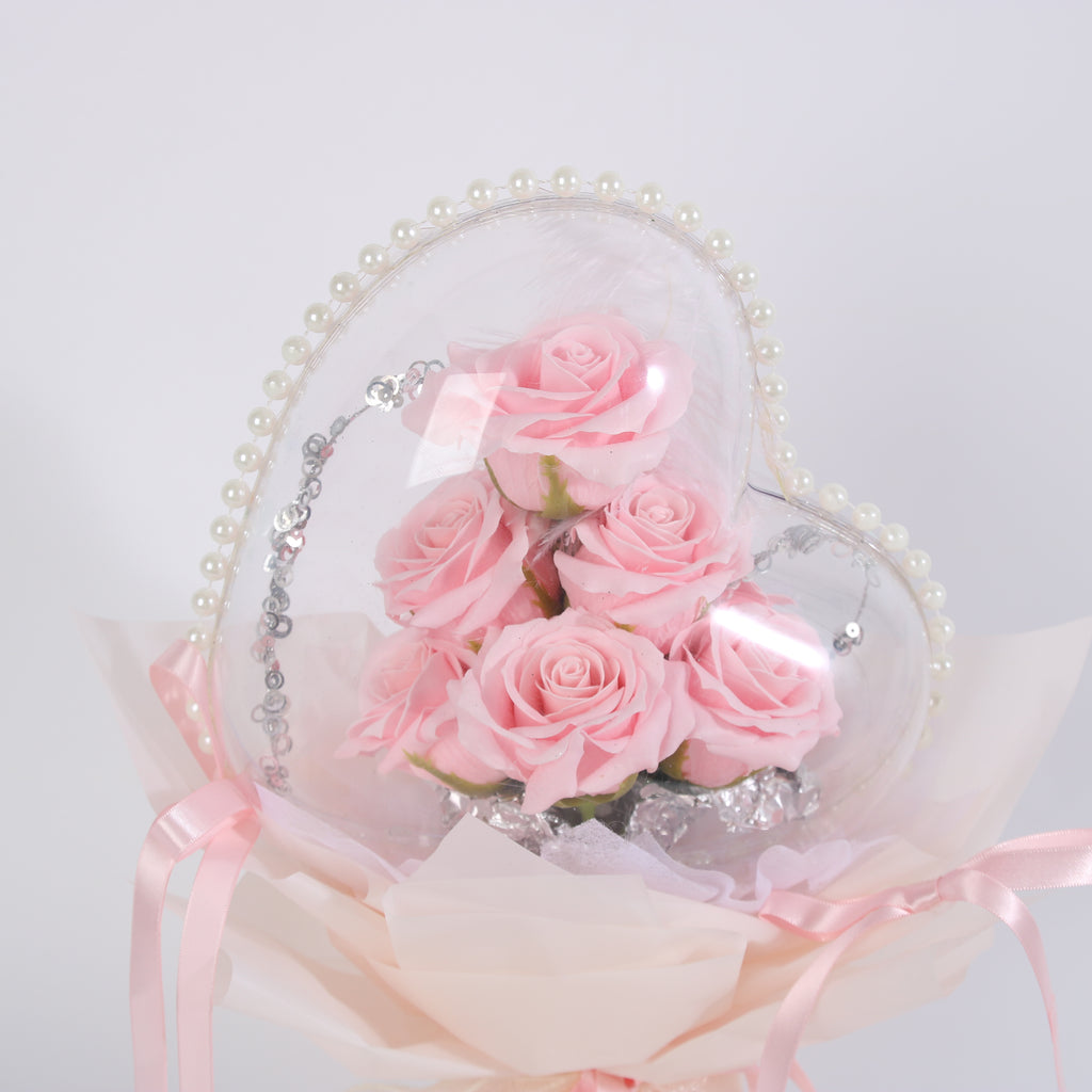 Blush Pink Heart Rose Bouquet