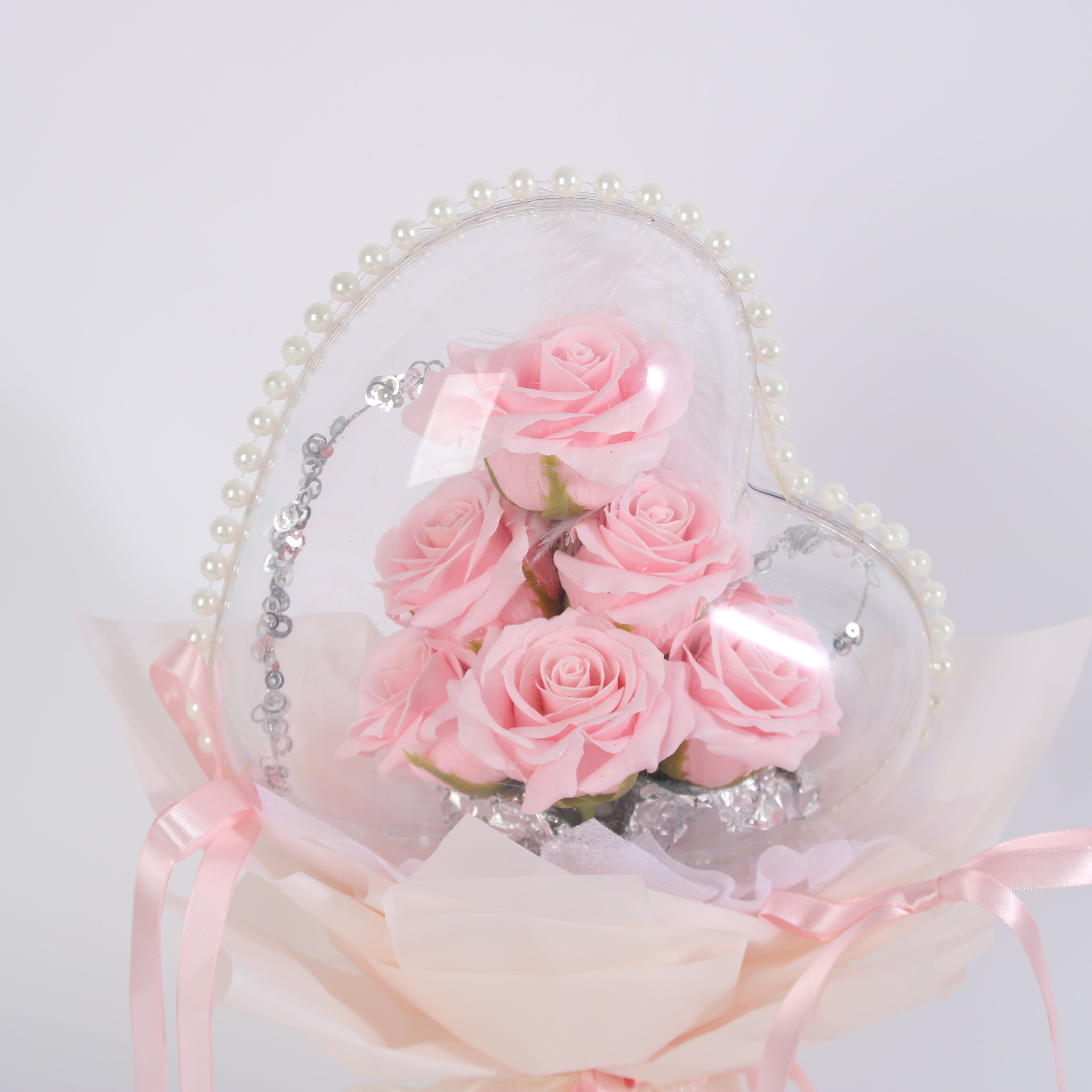 Blush Pink Heart Rose Bouquet