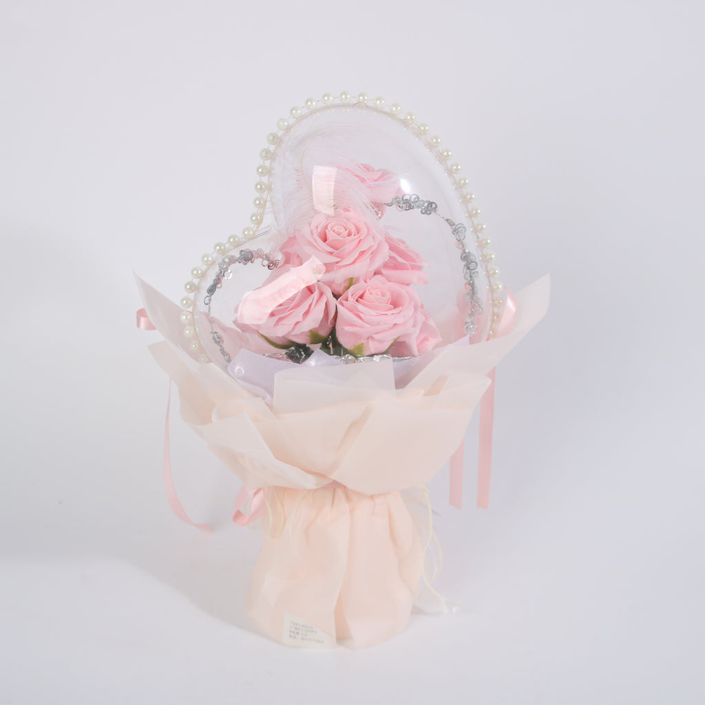 Blush Pink Heart Rose Bouquet