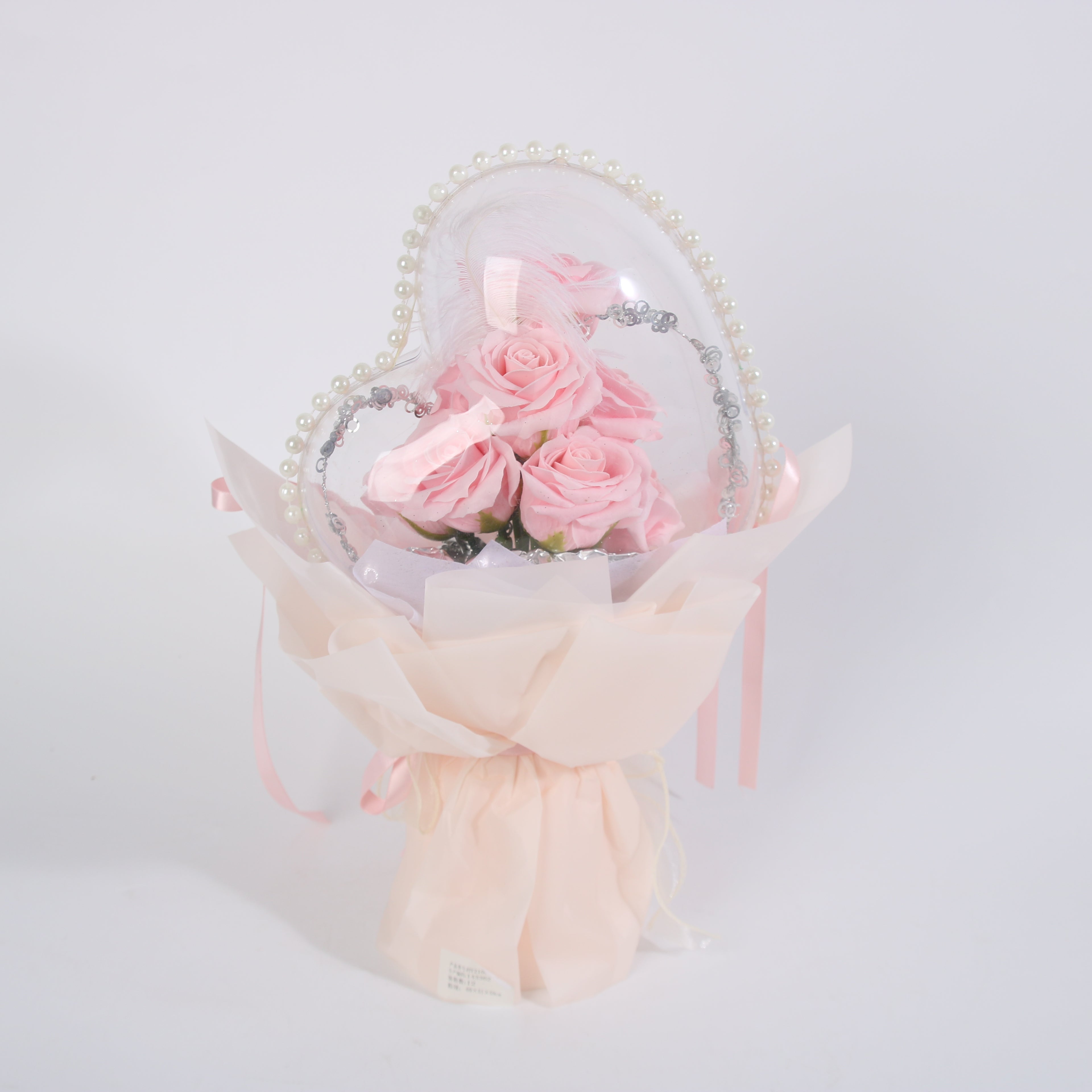 Blush Pink Heart Rose Bouquet