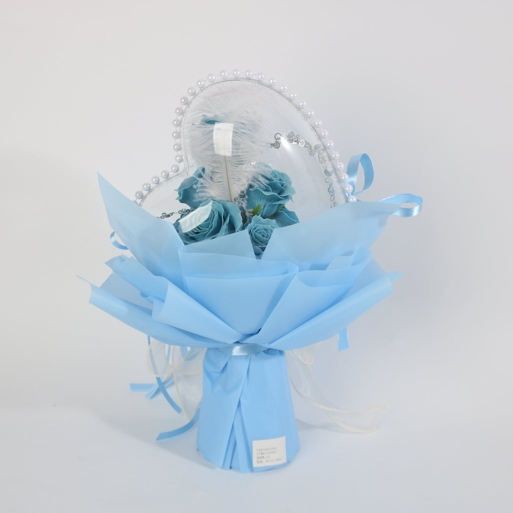 Blue Heart Rose Bouquet