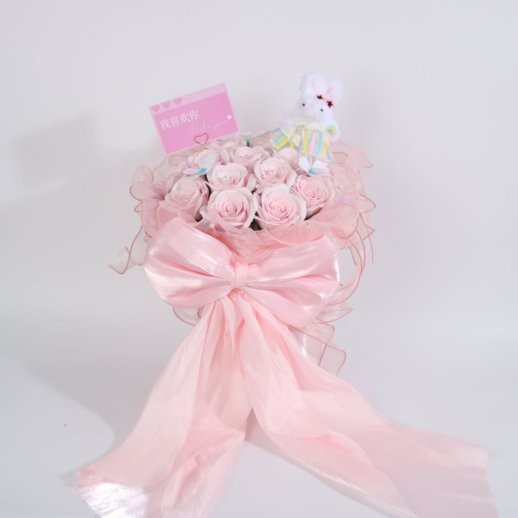Blush Bunny Forever Rose Bouquet – Premium Preserved Flower Arrangement