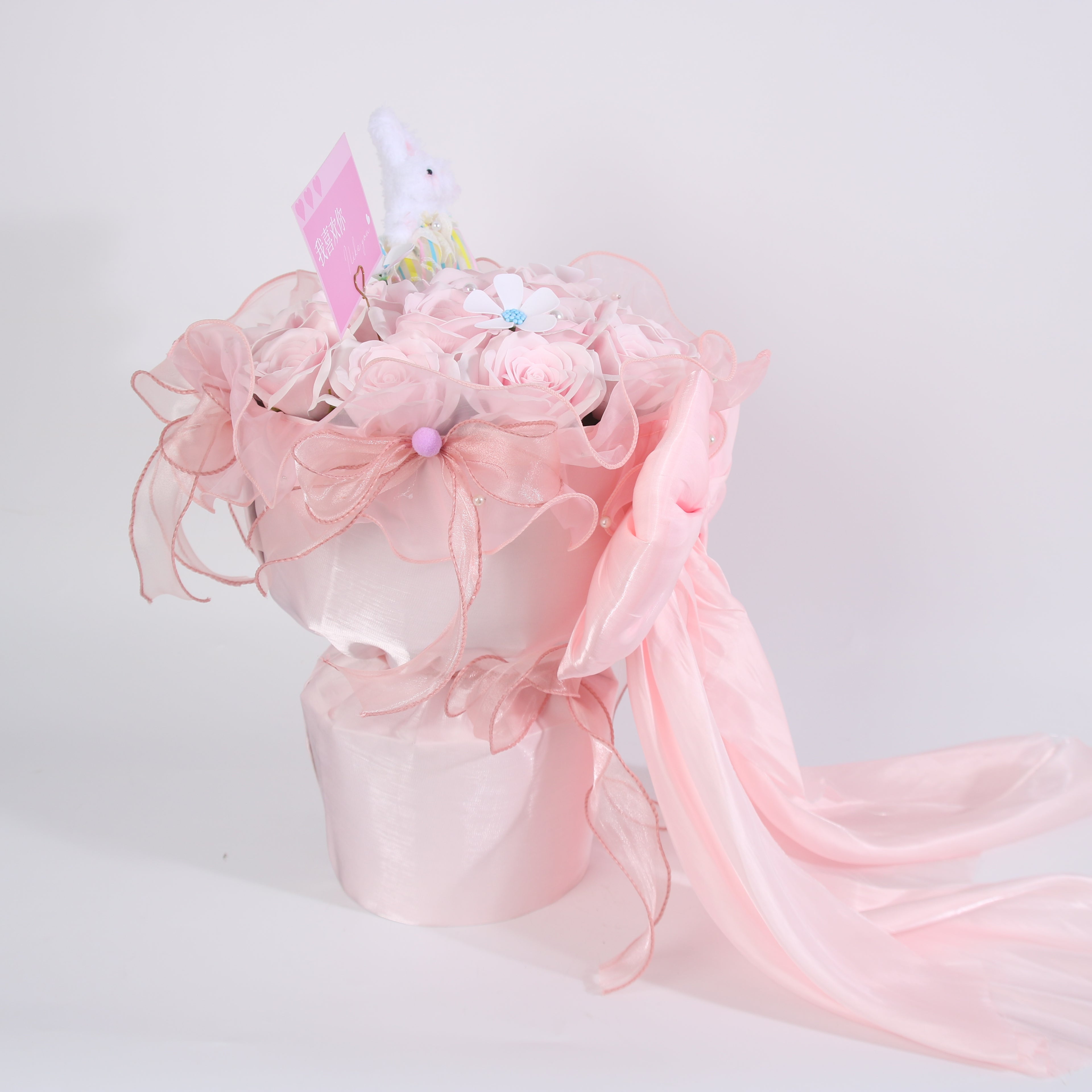 Blush Bunny Forever Rose Bouquet – Premium Preserved Flower Arrangement