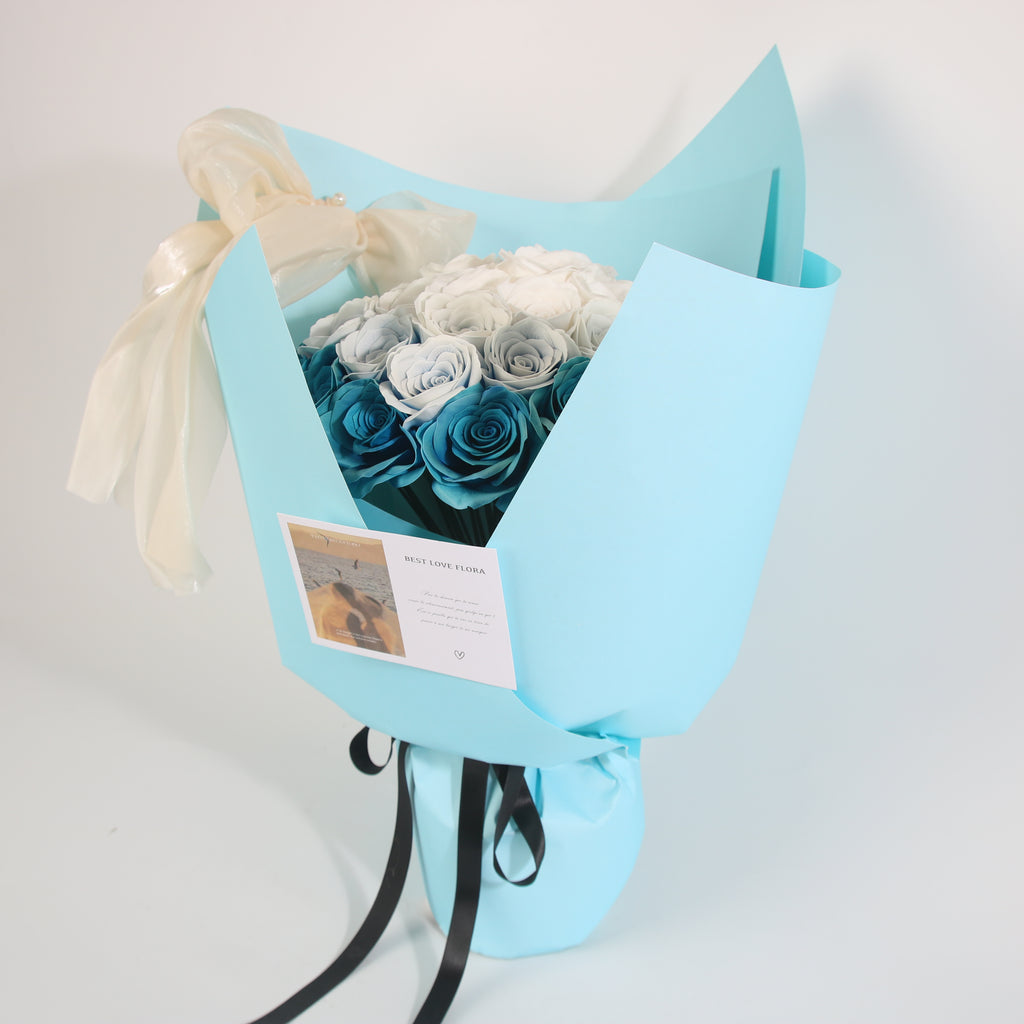 Ocean Serenity Forever Rose Bouquet
